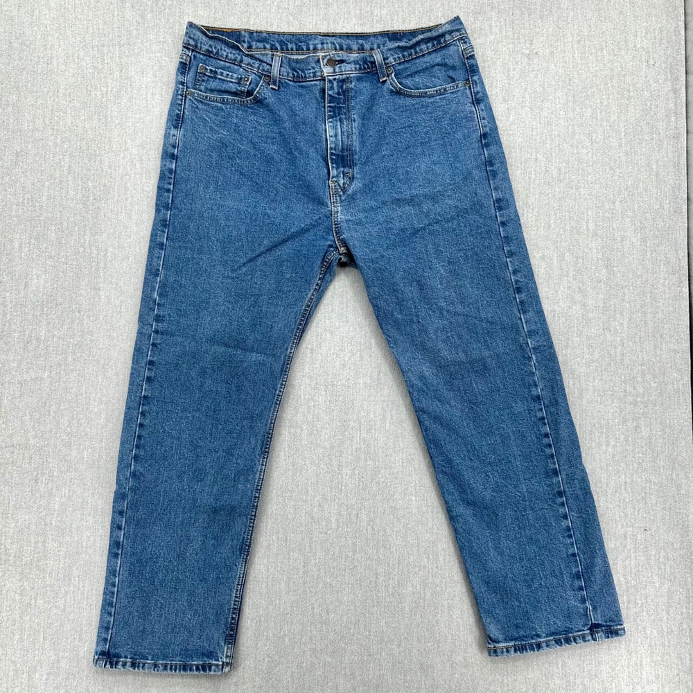 Levi's 505 Jeans Mens 40x30 Blue Regular Fit Straight Leg Medium Wash Denim